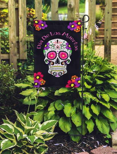 Discover Halloween Garden Flag, Dia De Los Muertos, Sugar Skull Flag