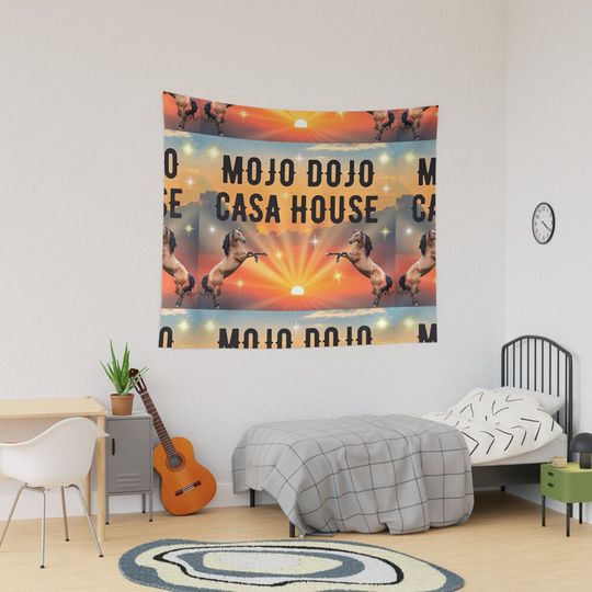 Discover Mojo dojo casa house funny horse Tapestry