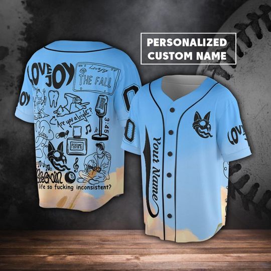 Discover Lovejoy Music Doodle Art Baseball Jersey
