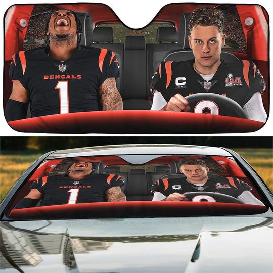 Discover Joe Burrow Ja'Marr Chase Football Car Sun Shade