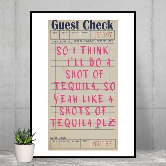 Discover Tequila Guest Check Poster