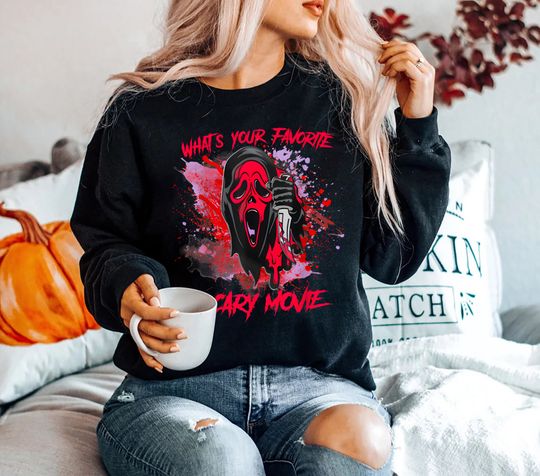 Discover Vintage What's Your Favorite Scary Movie Shirt, Ghost Face
