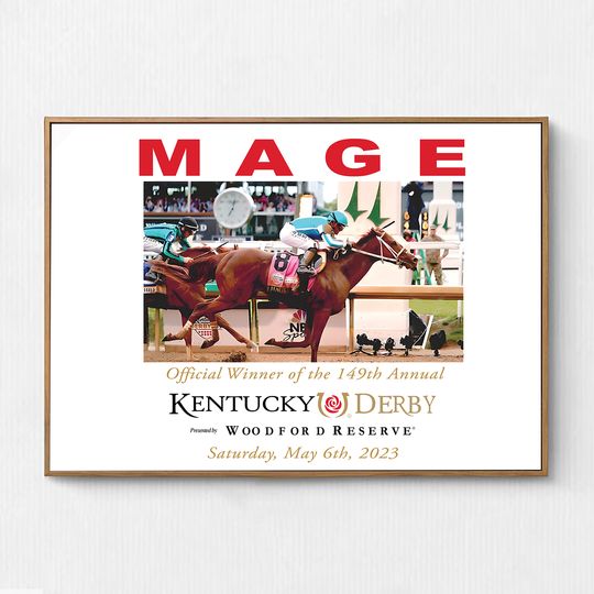 Discover Mage - 2023 Kentucky Derby Winner Classic Horseracing Premium Matte Poster