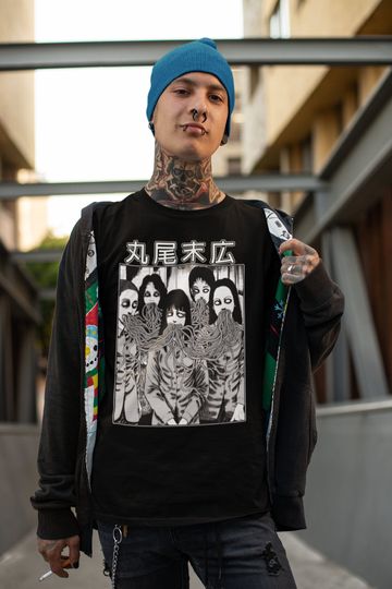 Discover JunIto Creepy Girls T-Shirt, Horror Japanese Anime T-Shirt