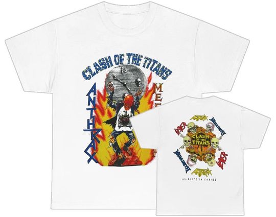Discover Anthrax Slayer Megadeth ALC Band 1990  91 Clash Of The Titans Tour Shirt