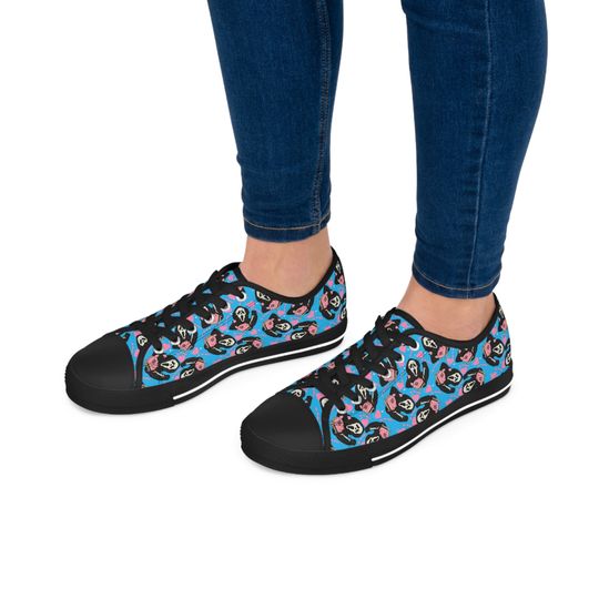 Discover Ghost Face Scream Face Boo You Whore Women's Low Top Sneakers