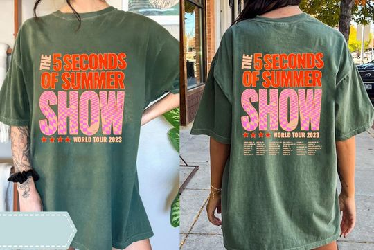 Discover 5 Seconds Of Summer Music Shirt, V1 Y2K Merch Vintage The Show 2023 T Shirt