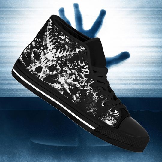 Discover Sneakers Gift For Girlfriend Womens Shoes Goth Shoes Halloween Shoes Sneaker Art High Top Shoes