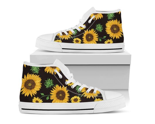 Discover Sunflower Sneakers Cute High Top