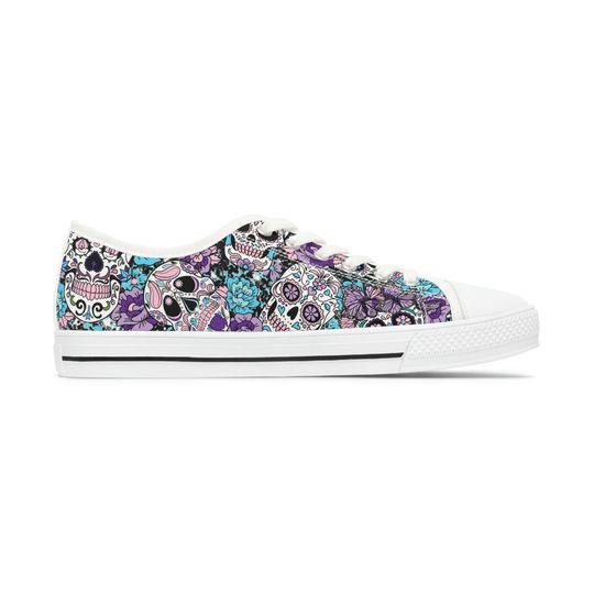 Discover Purple Sugar Skull Ladies Sneakers