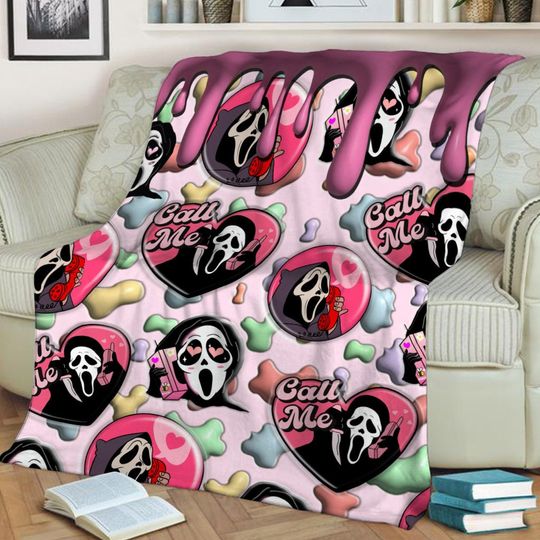 Discover Ghostface Blanket, Scream Movie Horror Halloween Sherpa Fleece Blanket,Horror