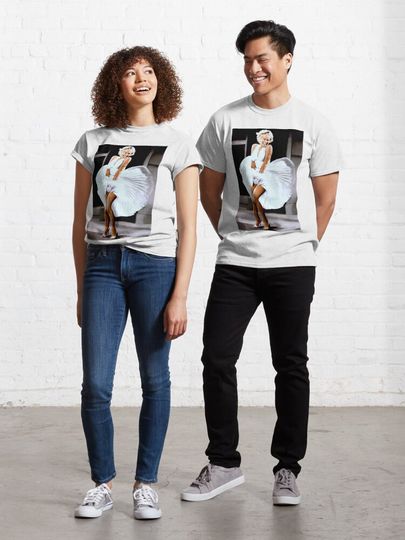 Discover MARILYN MONROE: Scene of her Skirt Blowing Up Print | Classic T-Shirt