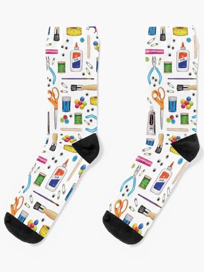 Discover Cute Craft Supplies Pattern | Socks