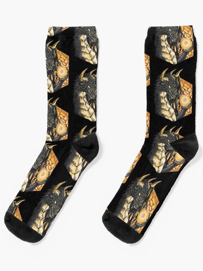 Discover D20 Dragon Delight - RPG and Dice Lover. Perfect for Dungeon Master. | Socks