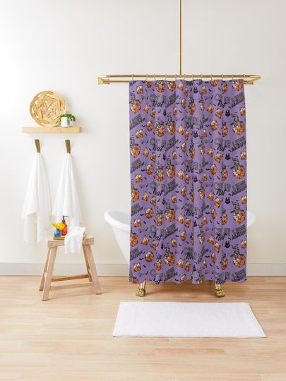 Discover Halloween D20 dice pattern - RPG Witchy Vibes | Shower Curtain