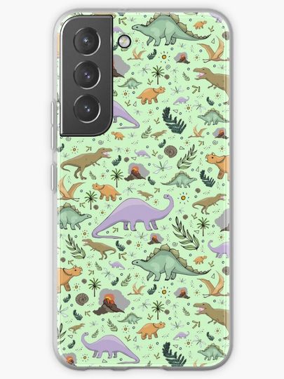 Discover Dinosaurs in Green | Samsung Galaxy Phone Case