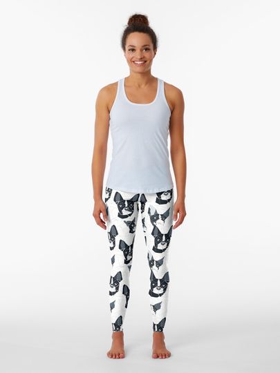 Discover Geometric french bulldog pattern, Seamless | Leggings