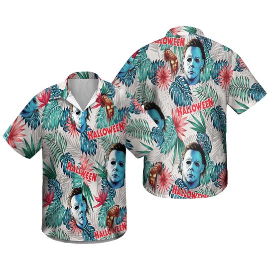 Discover Halloween Michael Myers Hawaiian Shirt Aloha Shirt, Horror Hawaiian Shirt