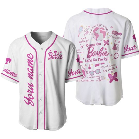 Discover Custom Name Barbie Baseball Jersey