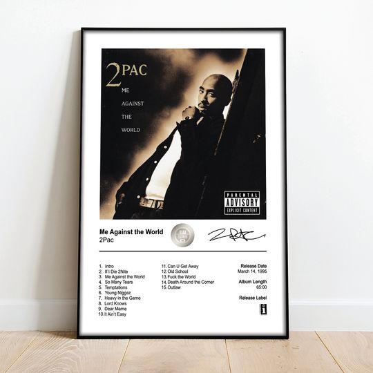 Discover 2Pac Poster - Me Against the World Album Cover Poster