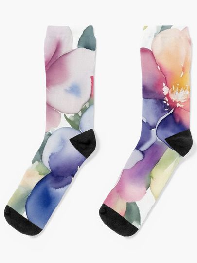 Discover Watercolor Flower | Socks