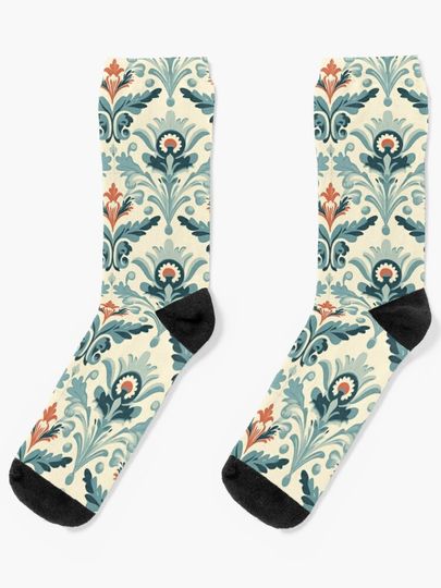 Discover Classic Blue Vintage Seamless Pattern | Socks