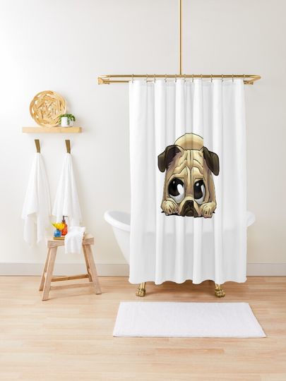 Discover begging dog | Shower Curtain