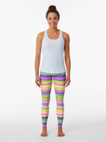 Discover Striped pattern. Bright horizontal stripes. | Leggings