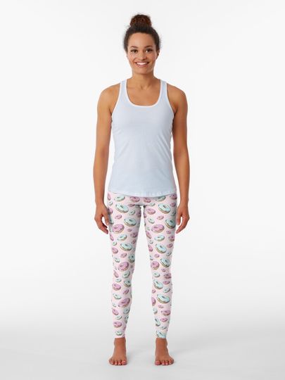 Discover seamless pattern of doodle donut | Leggings