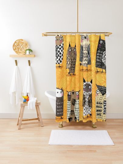 Discover PAPER OWLS | Shower Curtain