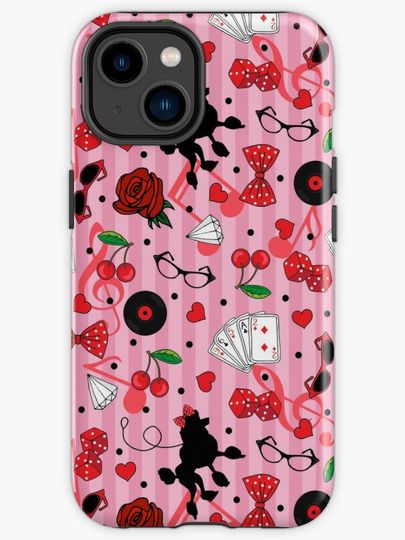 Discover Rockabilly 1950s Rock and Roll Vintage Pattern | iPhone Case