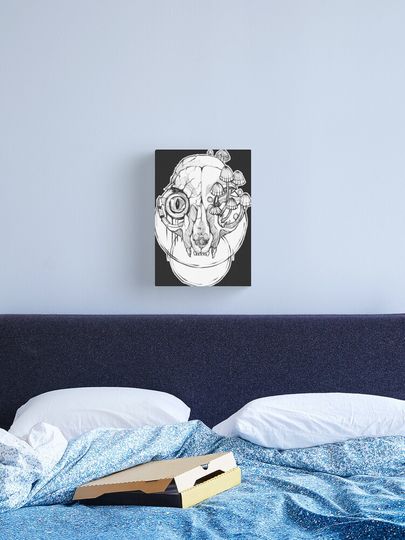 Discover Cat Skull B&W | Canvas Print