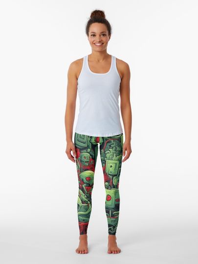 Discover (Non Pattern) Funny horror background photo featuring monster | Leggings