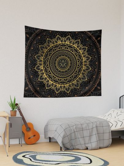 Discover Gold Zen Mandala 9 | Tapestry