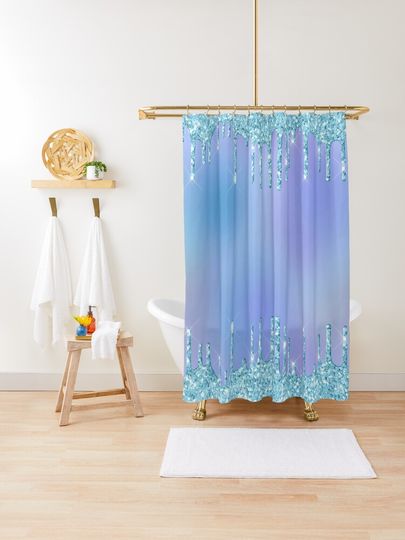 Discover Sparkling Icing Frosting in Blue | Shower Curtain