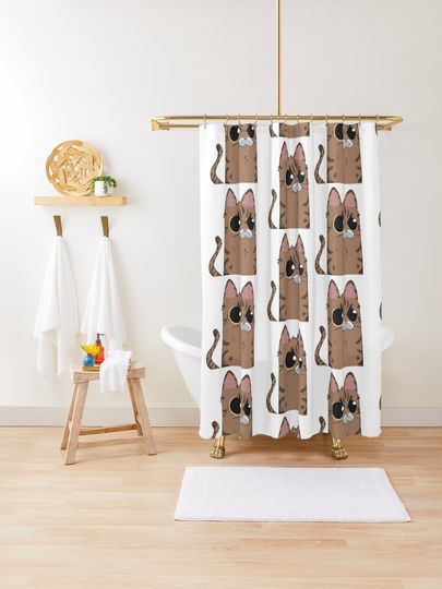 Discover Brown Tabby Cat Angy | Shower Curtain