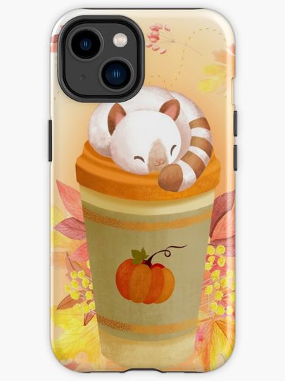 Discover Hello Autumn - Cute Cat On A Coffee Cup | iPhone Case