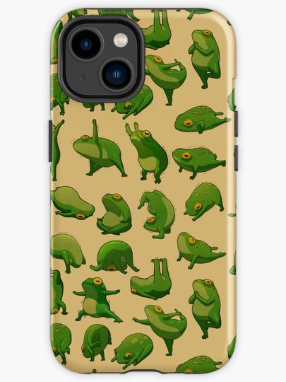 Discover Yoga Frogs Poster With Text | iPhone Case