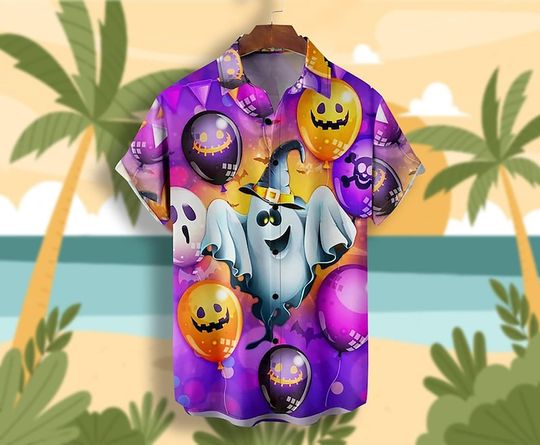 Discover Halloween Ghost Hawaiian, Boo Pumpkin Hawaiian, Boo Halloween Shirt