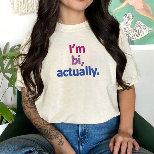 Discover I'm Bi, Actually Shirt, Vintage Heartstopper tee, Nick and Charlie LQBT Pride tshirt