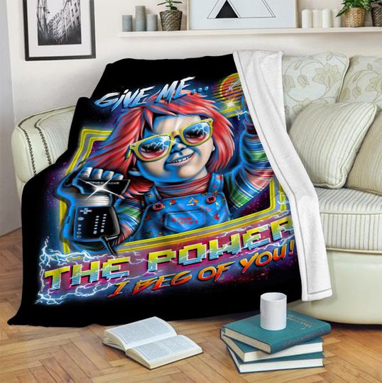 Discover Halloween Movies Blanket, Give Me - The Power I Beg Of You, Halloween Chucky Blanket