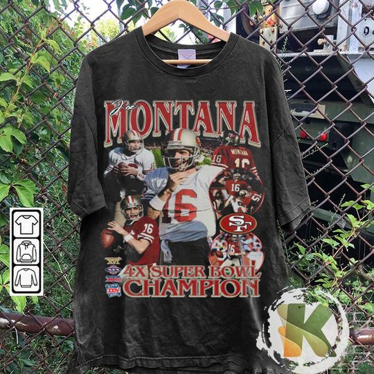 Discover Vintage 90s Graphic Style Joe Montana T-Shirt, Joe Montana shirt