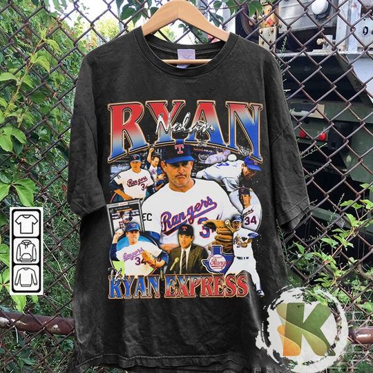Discover Vintage 90s Graphic Style Nolan Ryan T-Shirt Vintage Sport Tee