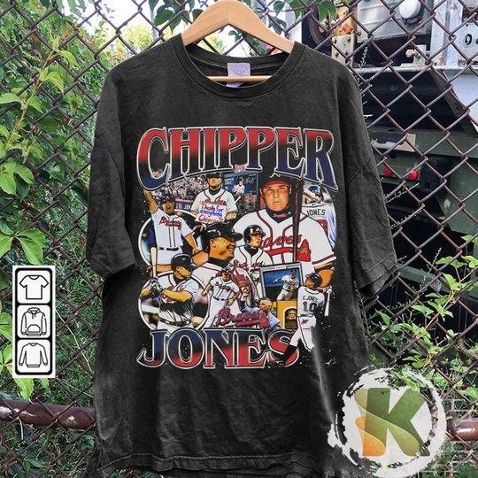Discover Vintage 90s Graphic Style Chipper Jones T-Shirt Vintage Sport Tee