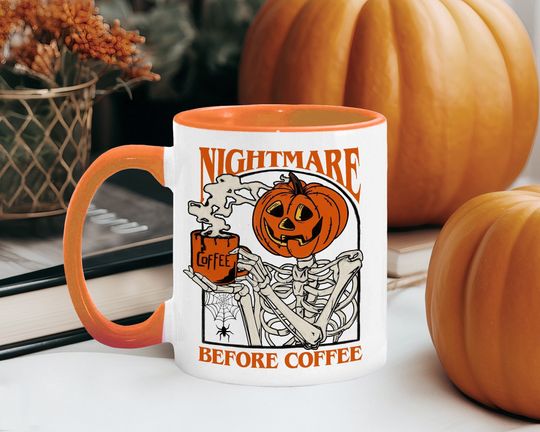 Discover Halloween Mug, Funny Skeleton Coffee Mug, Spooky Mug, Pumpkin Spice Mug, Halloween Gifts, Fall Autumn Decor