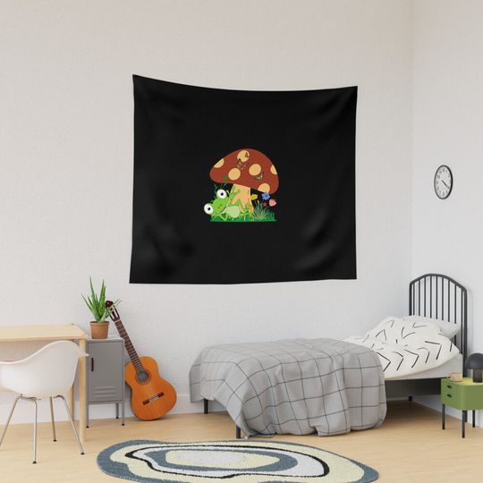 Discover Frog With Mushroom Tapestry