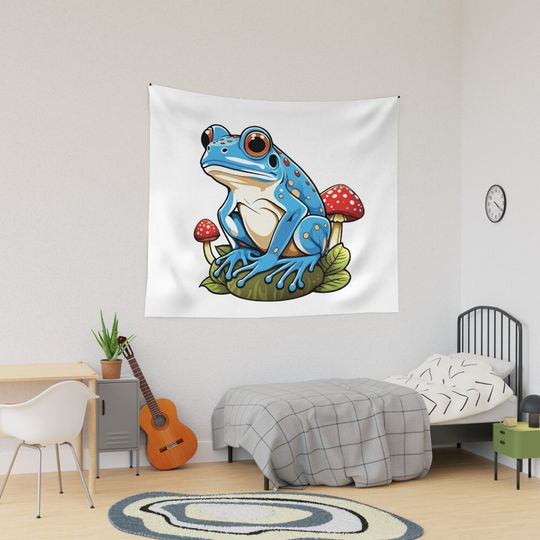 Discover Tranquil Blue Frog Tapestry