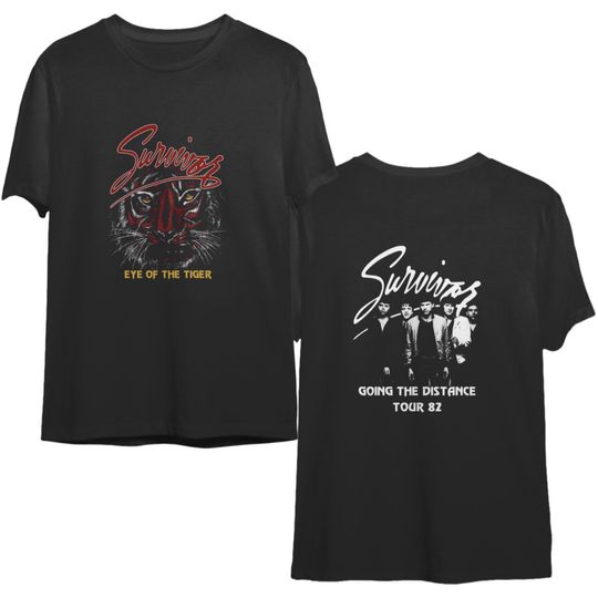 Discover Survivor Eye Of The Tiger Going The Distance Tour '82 Shirt, Survivor Band T-Shirt