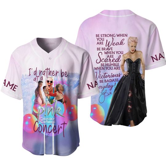 Discover P!nk Summer Carnival 2023, Trustfall Album Tee, Pink Singer Tour Baseball Jersey