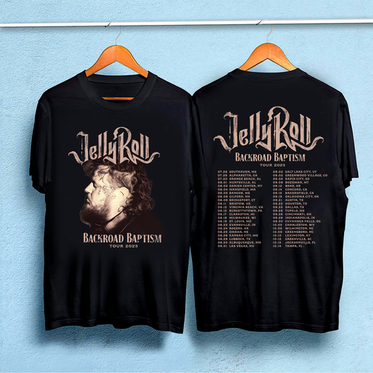 Discover Jelly Roll 2023 Tour Shirt, Jelly Roll Backroad Baptism 2023 Tour Shirt